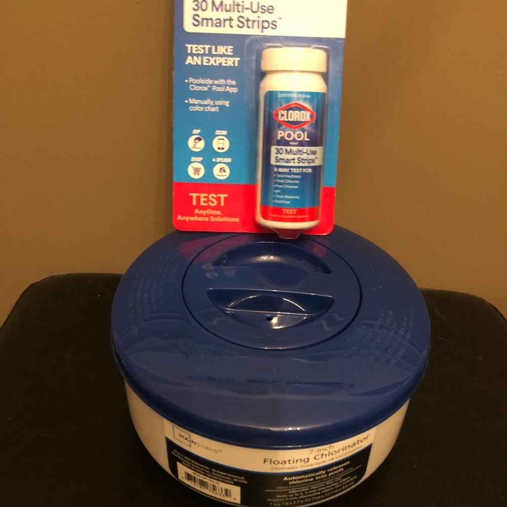 Chlorine Float and Test Strips bundle